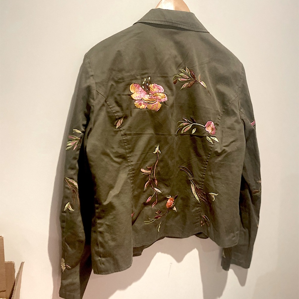 Tribal Little Embroidered Floral Jacket Sz 12